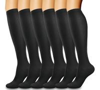 flintronic 6 Pares Calcetines de Compresion, Calcetines Compresion Running 15-20mmHg, Medias de compresion para Enfermera, Atletismo, Running, Ciclismo, Viajar 14-19in