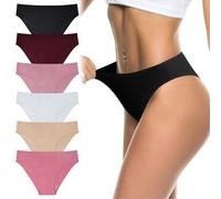 flintronic 6 Pcs Bragas sin Costuras, Hipster Invisibles Ropa, Cómoda lencería Mujer, Multipack M