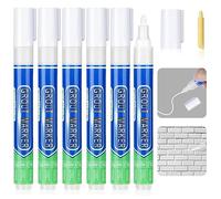 Flintronic 6 piezas Rotulador Juntas Azulejos de Blanco, Rotulador juntas azulejos, Rotulador de lechada blanco para juntas de azulejos, Lápiz para Juntas, Restaura las juntas de baños y cocinas