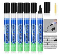 Flintronic 6 piezas Rotulador Juntas Azulejos Negro, Rotulador juntas azulejos, Rotulador de lechada blanco para juntas de azulejos, Lápiz para Juntas, Restaura las juntas de baños y cocinas