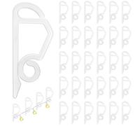 flintronic 60 Piezas Ganchos para Canalones, Gancho de Canalón de Plástico, Ganchos para Colgar Luces Exterior, Ganchos para Luces de Navidad, Niversales para Interiores y Exteriores, Blanco