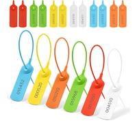Flintronic 60 Piezas Precintos de Seguridad de Plastico, 25CM Etiqueta Bridas para Cables con Número, Brida Ajustable Cilíndrica Lisa, para Ropa Calzado Bolsas Logística Transporte (6 Colores)
