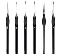 flintronic 6pc Pinceles Pintura Acrilica, Pinceles de Detalle Fino, Juego Profesional de Detalle Fino Acrilico para Artista, Pincele para Óleo, Pinceles de Detalle Pinturas Acrílica,Acuarela,Miniatura