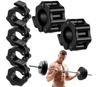 Flintronic 6PCS Abrazaderas de Barra Olímpica, Abrazaderas de Barra de Liberación Rápida de 30 mm, Pinzas para Levantamiento de Pesas, para Levantamiento de Pesas Entrenamiento (Negro)