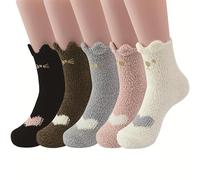 flintronic 6Pcs Calcetines Térmicos Para Mujer, Calcetines De Forro Polar Coral De Invierno, A Rayas, Ligeros, Deportivos, Casuales