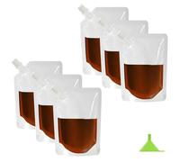 Flintronic 6PCS Paquete Bolsas para Bebidas, 250ML, Frascos de Plástico Reutilizables, Bolsas Ocultas para Bebidas, para Festivales, Viajes, Camping, Picnic, Fiestas