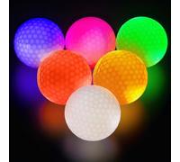 flintronic 6PCS Pelotas de Golf LED Luminosas con 6 Colores, Bolas de Distancia Brillantes, para Entrenamiento Nocturno y Tiro Largo (Rosa, Azul, Rojo, Verde, Blanco, Amarillo)