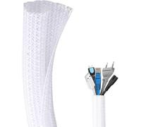 Flintronic 7.6m Manguito de Cable Auto-Cierre, 13mm-25mm Cubre Cables, Organizador de Cables, para PC, Hogar, Oficina, Automotriz, Recoge Cables - Protege al Perro y Gato de los Cables de Masticación