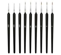 flintronic 9pc Pinceles Pintura Acrilica, Pinceles de Detalle Fino, Juego Profesional de Detalle Fino Acrilico para Artista, Pincele para Óleo, Pinceles de Detalle Pinturas Acrílica,Acuarela,Miniatura