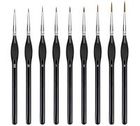 flintronic 9pc Pinceles Pintura Acrilica, Pinceles de Detalle Fino, Juego Profesional de Detalle Fino Acrilico para Artista, Pinceles de Detalle Pinturas Acrílica-Tamaño 000/00/0/1/2/3/4/5/6