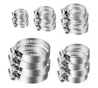 flintronic Abrazaderas de Acero Inoxidable, 20 Piezas brazaderas de Manguera de Acero Inoxidable, 6-51mm Ajustable Metalicas Kit de Abrazaderas de Tubería para Fijacción Mangueras y Tubería de Agua