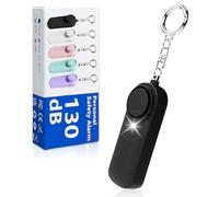 flintronic Alarma Personal de Emergencia,130dB Alarma Seguridad Autodefensa con Luz LED Llaveros, Alarmas de Bolsillo para Mujeres, Niños, Ancianos, Turno Nocturno (Negro)
