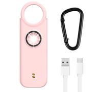 flintronic Alarma Personal de Emergencia,135dB Alarma Seguridad Autodefensa con Luz LED Llaveros, Alarmas de Bolsillo para Mujeres, Niños, Ancianos, Turno Nocturno （Rosa）