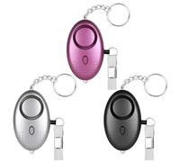 flintronic Alarma Personal de Emergencia, 3PCS 140dB Alarma Seguridad Autodefensa con Luz LED Llaveros, Alarmas de Bolsillo para Mujeres, Niños, Ancianos, Turno Nocturno