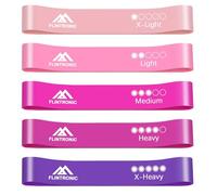 Flintronic Bandas de fitness [5 unidades], 100% látex natural, bandas de fitness con 5 niveles, bandas de entrenamiento, bandas de resistencia, bandas de gimnasia para desarrollo muscular, pilates y