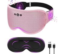 Flintronic Bluetooth Antifaz para dormir, máscara inalámbrica de música 3D, Anti-Luz Máscara de Dormir Sin Presión Ocular para Mujeres y Hombres, para dormir de lado o de espalda(Rosa)
