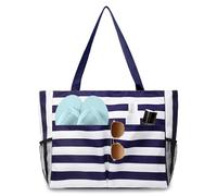 flintronic Bolsa de Playa Grande Mujer, Bolsa Tote Reutilizable, bolsa de Hombro Plegable, bolso Playa Mujer de Malla con Cremallera, para Playa, Viajes, Piscina