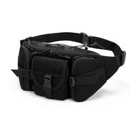 Flintronic Bolsa de Riñonera, Mochila de Bandolera, Riñonera Táctica Impermeable, Multifuncional riñonera Cintura, para Aire Libre Correr Senderismo Ciclismo Camping (Negro)