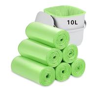 Flintronic Bolsas de basura de 10 litros, 120 bolsas compostables, bolsa de basura de alimentos de 2.6 galones de grosor, a prueba de fugas, sin perfume, forro de basura resistente para dormitorio