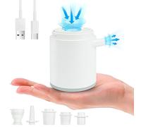 Flintronic Bomba De Aire Eléctrica Portátil, 1360 mAh Batería con 5 Boquillas, Luz LED 410LM Bomba de Aire Recargable Inflar/Desinflar Rápidos, para Colchón de Aire, Piscinas, Barcos, Camping.