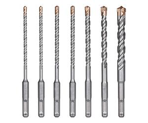flintronic® Brocas SDS Plus Hormigon, Juego de Brocas para Martillo, 7PCS (4/5/6/6/8/10/12mm) Brocas Cruzadas Broca de Impacto para Hormigón, Cerámica, Piedra, Metal, Plástico