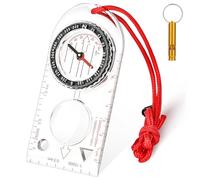 Flintronic Brújula de navegación, brújula de senderismo con función luminosa, brújula de bolsillo impermeable para lectura de mapas de expedición, navegación, orientación y supervivencia