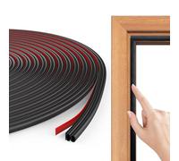 Flintronic Burlete Puerta Tiras Sellado Ventana,10.5M Goma Burlete Para Marcos de Puertas Insonorizados, Autoadhesivo Pvc Junta Cinta Insonorizar, Aislante Termico Frio/Calor, Doble Capa D(Negro)