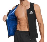 flintronic Camiseta Sauna Hombre, Chaleco Sauna Hombre con Cremallera, Fajas Reductoras Adelgazantes Hombres, Camiseta Adelgazante Hombre Sauna Body Shaper Chaleco, XL