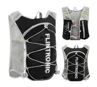 Flintronic Chaleco Hidratacion Trail Running Mujer Hombre, Ligero Chaleco de Hidratación Ultraligero, Mochila Hidratacion, para Bici Running, Ligero Deportes, Negro