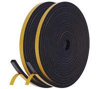 Flintronic Cinta Selladora Espuma, 1 Rollos 10M Burletes Puertas Tira de Sellado, 10mmx6mm, Espuma Burlete Adhesivo de Alta Densidad, para Anti Frío, Aislante, Ruido y Colisión(Negro)