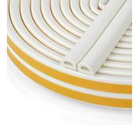Flintronic Cinta Selladora Espuma, 1 Rollos 36M Burletes Puertas Tira de Sellado, 9mmx6mm, Espuma Burlete Adhesivo de Alta Densidad, para Anti Frío, Aislante, Ruido y Colisión(Blanco)