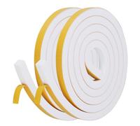 Flintronic Cinta Selladora Espuma, 2 Rollos 2M Burletes Puertas Tira de Sellado, 12mmx12mm, Espuma Burlete Adhesivo de Alta Densidad, para Anti Frío, Aislante, Ruido y Colisión(Blanco)
