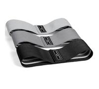 flintronic Cintas Elasticas Musculacion, Set de 3 Bandas Elasticas Fitness Antideslizantes de Tela, 3 Niveles de Resistencia para Crossfit/Glúteo/Piernas/Brazo/Yoga（Negro + Gris + Gris Oscuro）