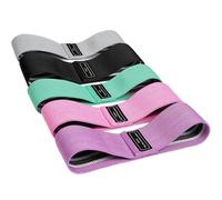 flintronic Cintas Elasticas Musculacion, Set de 5 Bandas Elasticas Fitness Antideslizantes de Tela, 5 Niveles de Resistencia para Crossfit/Glúteo/Piernas/Brazo/Yoga, con Bolsa de Almacenamiento