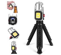 flintronic COB Linterna Pequeña, 800 Lúmenes Linterna LED Recargable, con Soporte, Portátil Luz Luces LED de Trabajo Multifuncional, para Pesca, Senderismo, Camping, Reparación de Exterior(Plata)