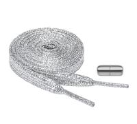 Flintronic Cordones Planos de Lentejuelas Metálicas - 2 Pares/1 Par, 120cm/140cm Elásticos con Purpurina, Plana Un Tamaño Para Todos Unisexo, para Calzado Deporte y Botas