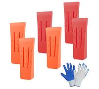 Flintronic Cuña de plástico, 6Piezas ABS Cuña de Arbol Plástico con Guantes, Leñador Herramientas de Accesorio, para Cortar árboles, Madera, Juego de Cuñas de Tronco para Sierra de Cadena.
