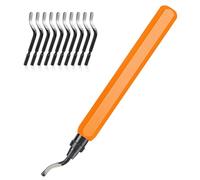 flintronic Desbarbador Metal, 11 pcs Herramienta Desbarbadora Cuchillas de Desbarbado de Rotación 360° Giratorio Quita Rebabas para Acero, Plástico, Aluminio, Cobre, Impresora 3D con Una Caja, Naranja