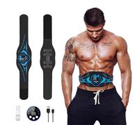 flintronic Electroestimulador Muscular, EMS Abdominal Electroestimulación, 8 Modos y 29 Intensidades,USB Recargable Electroestimulador, EMS Estimulación para Abdomen, Bras, Piernas (Azul)