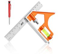 Flintronic Escuadra Combinada Ajustable, 150mm Escuadra Carpintero, Ángulo Combinado de Acero Inoxidable, con Nivel de Burbuja, para Carpintería Herramienta de Medición Multifuncional