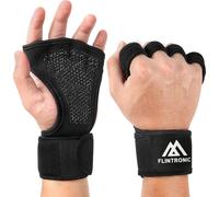 Flintronic Guantes de Gimnasio, Guantes Crossfit con Muñequeras Gym, Guantillas Gym Transpirable Antideslizantes, Válidos para Gimnasio, Calistenia, Mancuernas, Kettlebell, Dominadas Fitness (Negro,M)