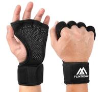 Flintronic Guantes de Gimnasio, Guantillas Gym Transpirable Antideslizantes, Guantes Crossfit con Muñequeras Gym,Válidos para Gimnasio, Calistenia, Kettlebell, Mancuernas, Dominadas Fitness (Negro,XL)