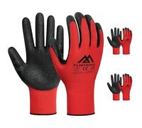 flintronic Guantes de Trabajo Profesionales, 3 Pares Guantes Trabajo Hombre, Látex Nailon Guant-es de Traba-jo, Guant-es Mecanico Taller, para Jardinería, Construcción (M/8)