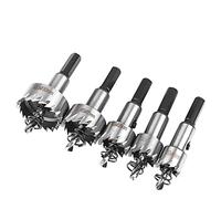 Flintronic Juego de brocas de metal duro para sierra perforadora de titanio: 16, 18, 20, 25 y 30 mm, cortadores circulares, herramientas para acero e inoxidable