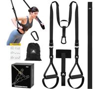 flintronic Juego de Entrenamiento en Suspensión, Correas de Entrenamiento en Suspensión con Asas y Guía de Entrenamiento, para Entrenamiento de Fuerza y Entrenamiento en Casa (Negro)