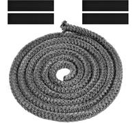 Flintronic Junta refractaria, junta puerta chimenea, Cuerda de la Estufa, Línea de Sellado para Chimenea Fibra de vídrio Impregnada de Grafito Junta de Vidrio Reemplazo Junta, Gris (Φ12mm-5m)