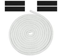 Flintronic Junta refractaria, junta puerta chimenea, Cuerda de la Estufa, Línea de Sellado para Chimenea Fibra de vídrio Impregnada de Grafito Junta de Vidrio Reemplazo Junta, Blanco (Φ6mm-3m)