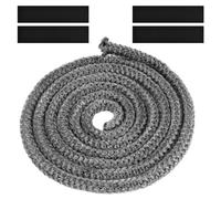 flintronic Junta refractaria, junta puerta chimenea, Cuerda de la Estufa, Línea de Sellado para Chimenea Fibra de vídrio Impregnada de Grafito Junta de Vidrio Reemplazo Junta(Φ10mm-3m)