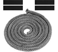 Flintronic Junta refractaria, junta puerta chimenea, Cuerda de la Estufa, Línea de Sellado para Chimenea Fibra de vídrio Impregnada de Grafito Junta de Vidrio Reemplazo Junta, Gris (Φ10mm-5m)