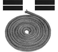 Flintronic Junta Refractaria para Puerta de Chimenea, Cuerda de Estufa, Línea de Sellado de Fibra de Vidrio Impregnada de Grafito, Reemplazo de Junta, Gris (Φ8mm-5m)